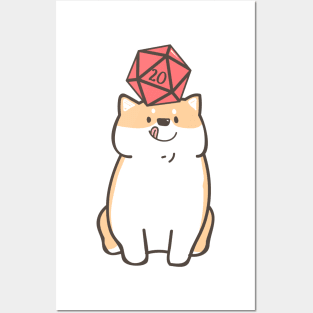 Shiba Inu Polyhedral D20 Dice for Dog Lovers Posters and Art